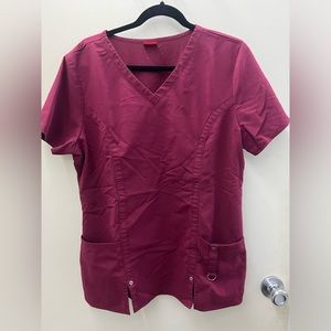 Dickie’s burgundy scrub top